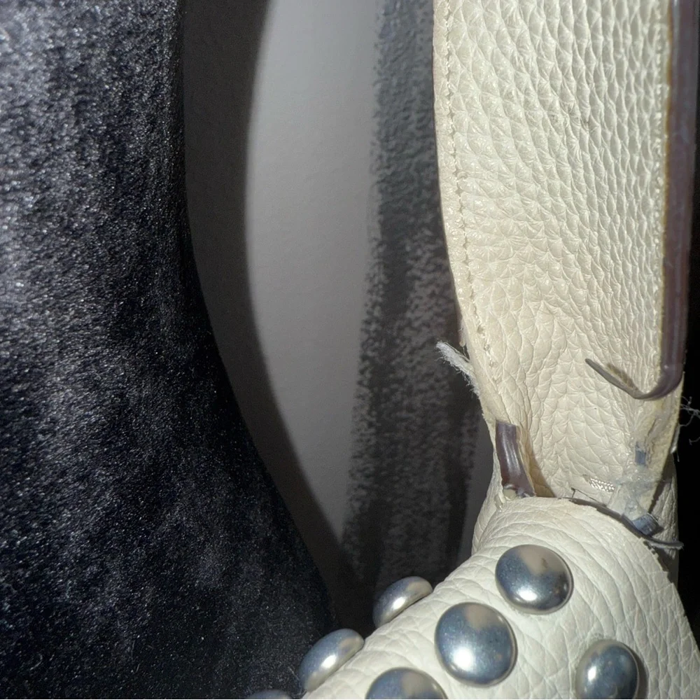 Coach Purse Studded White Leather Crossbody Bag Vintage‎ Y2K Biker Chic